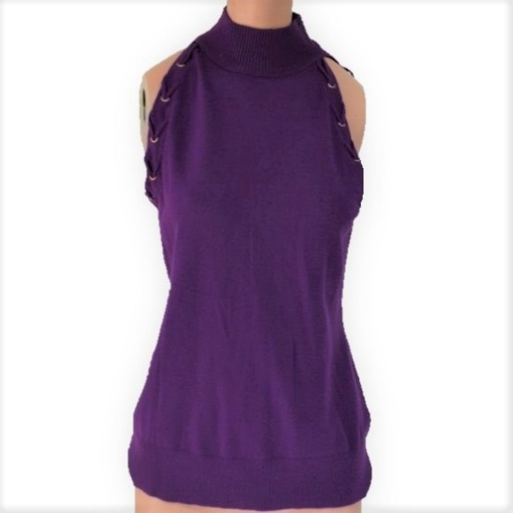 Cache Sleeveless knit Top sz M